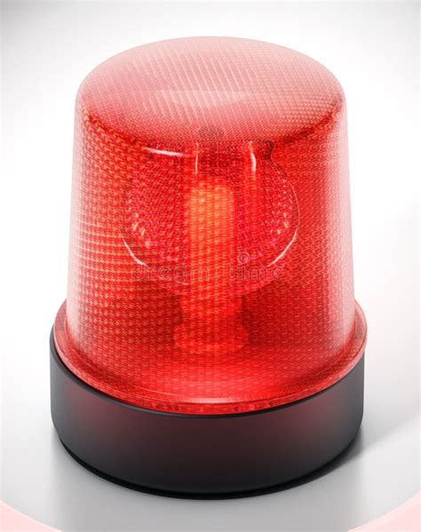 flashing red alarm light isolated  white background  illustration stock illustration