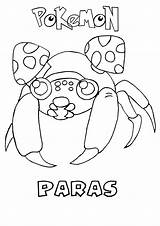 Pokemon Coloring Grass Pages Type Paras Getcolorings Colori Color sketch template