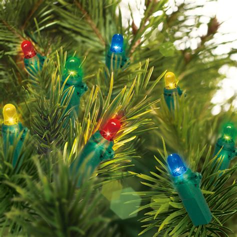 holiday time battery operated led mini light set green wire multi bulbs  count walmartcom