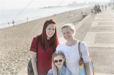 Portrait Lesbian Couple And Daughter Stock Image F023 0080