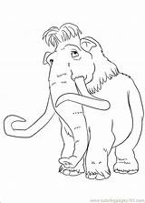 Coloring Mammoth Wooly Age Ice Getcolorings sketch template