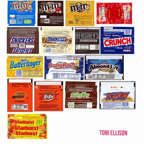 compiled  candy wrappers    print