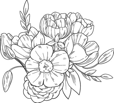 flower bouquet coloring page  printable coloring pages  kids