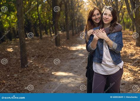 Portrait Of Girlfriends Outdoors Stock Image Image Of Face Beauty