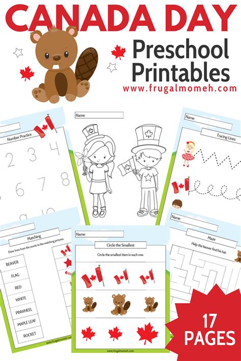 fun pages  printable canada day themed worksheets  pre