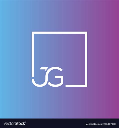 creative initial letter jg square logo design vector image