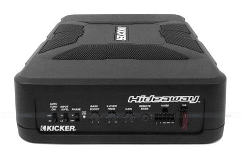 kicker hs hideaway   active subwoofer built  amplifier