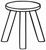 Stool Outline Legged Three Vector Clipart Coloring Board Open Choose Drawing Office sketch template