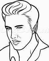 Elvis Drawing Presley Outline Draw Drawings Step Easy Coloring Pages Cartoon Painting Pop Face People Dragoart Monroe Marilyn Tutorials Cake sketch template