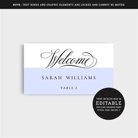 classic wedding place card templates printable wedding place etsy