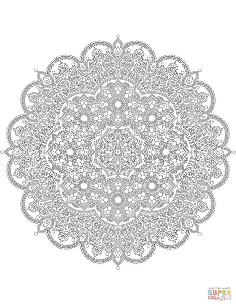 difficult mandala coloring page  printable coloring pages