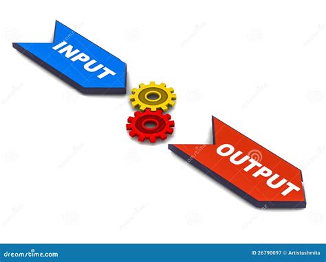 input process output stock illustration image  output