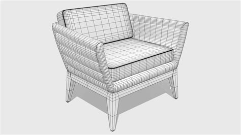 3d Model White Rattan Outdoor Chair Vr Ar Low Poly Cgtrader