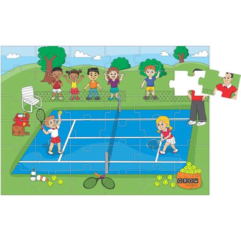 grow learning company  piece puzzle tennis   tray curious kids