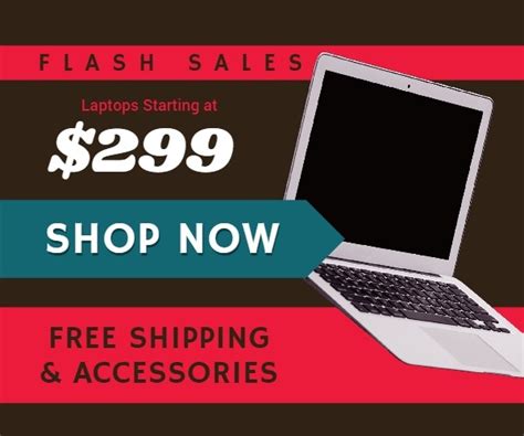 laptop promotion sales ads template   create