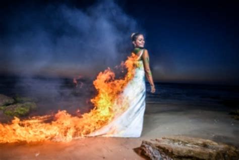 Trash The Dress Bride Sets Dress On Fire In Controversial Photo Video