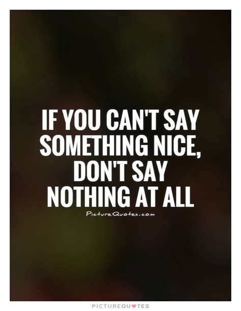 If You Cant Say Anything Nice Quotes Quotesgram