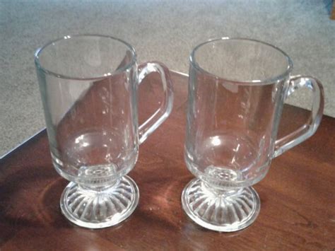 Irish Coffee Tea Eggnog Mug Cup Barware 6 Oz Clear Cut Glass Pedestal