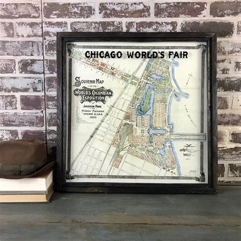 chicago worlds fair map circa  reproduction souvenir map