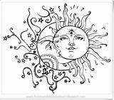Sonne Mond sketch template