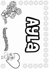 Ayla Coloring Pages Color Sheets Hellokids Names Girls Print Online sketch template