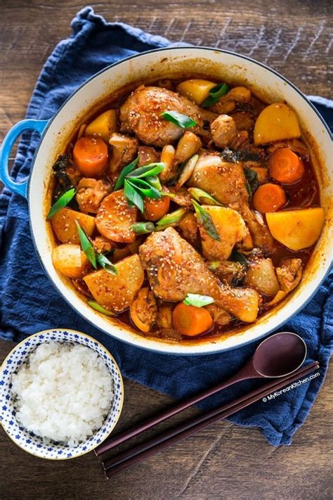 spicy korean chicken stew dak dori tang  korean kitchen