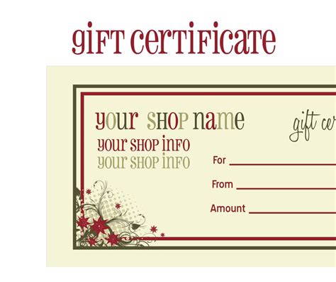 gift certificates  christmas   christmas gift  printable