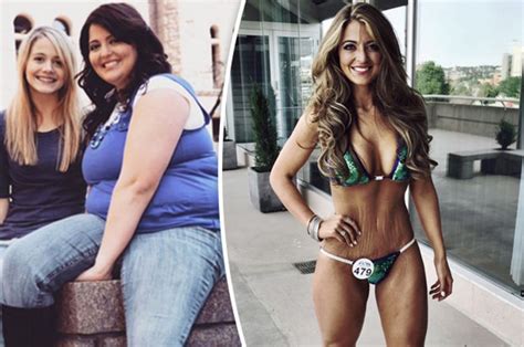 overweight woman sheds half her body weight to become