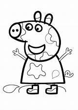 Peppa Wutz Jogos Boueuses Flaques Colorier Puddles Muddy Papá Ouftivi sketch template