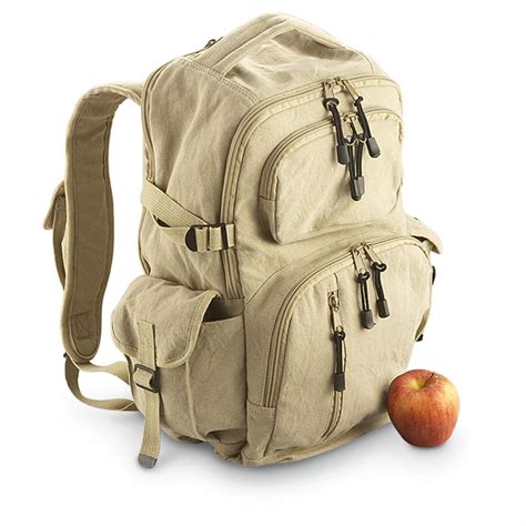 retro large canvas yukon rucksack  military style backpacks bags  sportsmans guide