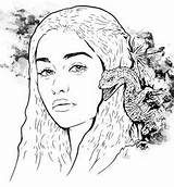 Daenerys Outline Books Drawings Colouring Khaleesi Omg öffnen Grown Ups sketch template