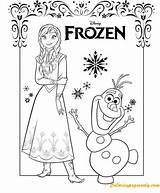 Pages Coloring Olaf Anna Kids Color sketch template