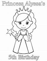 Birthday 5th Alyssa Coloring Pages Princess Happy Princesses Name Template Search sketch template