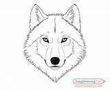 Wolf Face Drawing Draw Head Fur Step Eye sketch template