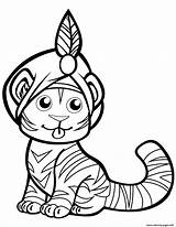 Tigre Mignon Turban Ausmalen Ausmalbilder Malvorlagen Disegni Kinder Tigres Coole Niedliche Onlinecoloringpages sketch template