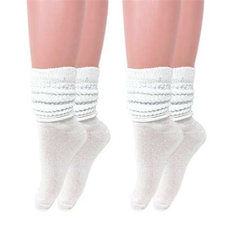 cotton lightweight slouch socks  women white  pairs size   walmartcom