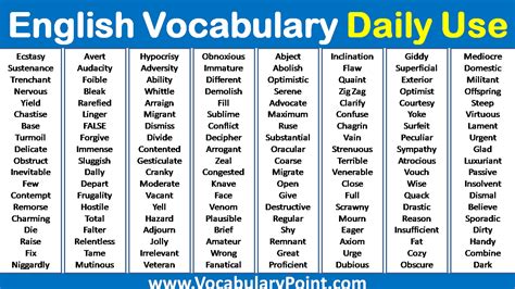 common english words   daily life archives vocabulary point