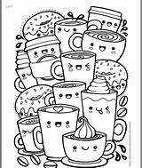 Doodle Cute Kawaii Easy Drawings Doddle Doodles Coloring Drawing Kids Food Colouring Simple Coffee Designs Draw Hadfield Kate Sketches Katehadfielddesigns sketch template