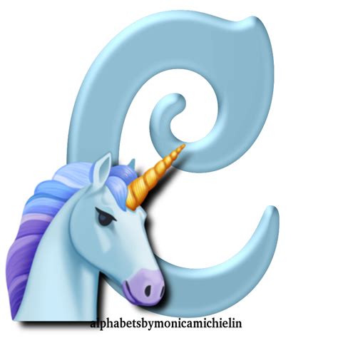 michielin alphabets  soft blue unicorn alphabet png unicorn alphabet golden love