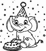 Elephant Coloring Birthday Happy Pages Printable Cool Categories sketch template