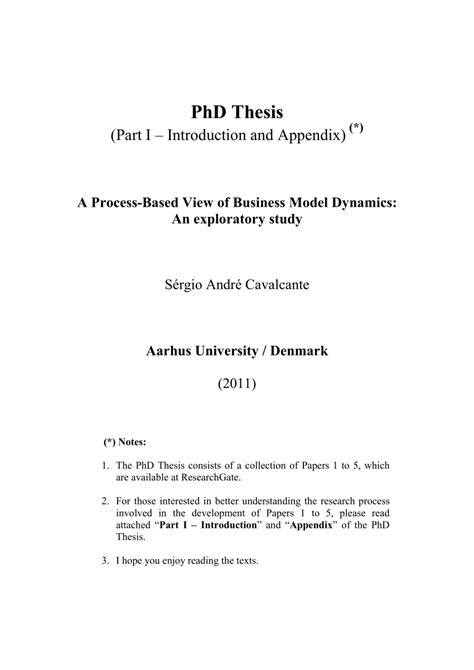 phd thesis part  introduction  appendix