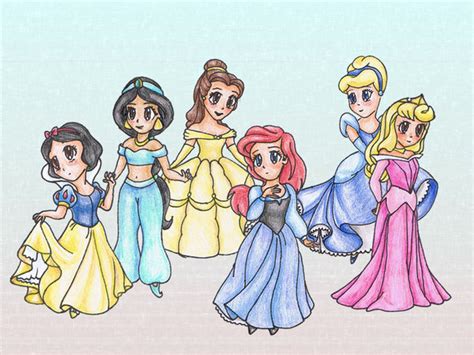 Chibi Disney Princesses By Tesslar On Deviantart