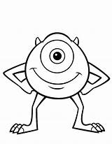 Mike Inc Monsters Wazowski Coloring Monster Pages Drawing Eyed Color Disney Para Drawings Baby Dibujos Boo Printable Kidsplaycolor Easy Characters sketch template