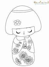 Coloriage Coloriages Kimmidoll Kokeshi sketch template