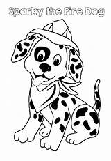 Dog Coloring Fire Sparky Pages Dalmatian Clip Fireman Printable Color Kids Safety Colouring Prevention Sheets Firefighter Clipart Hat Dalmation Printables sketch template