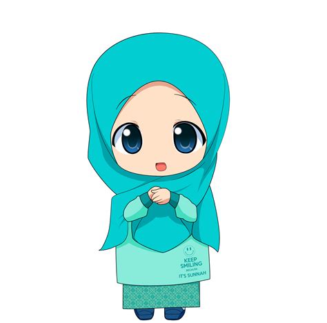 chibi muslimah  kartun gambar kartun animasi