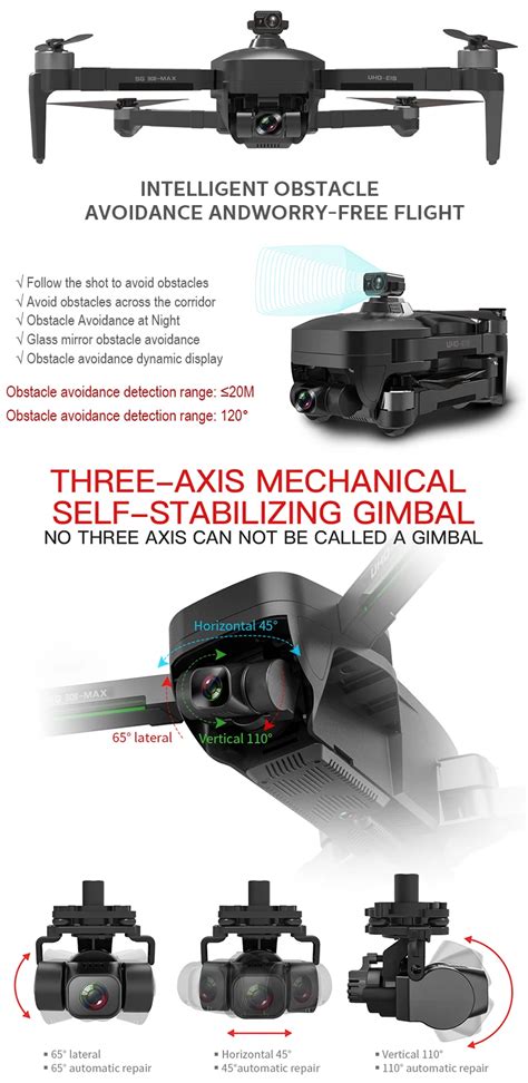 axis gimbal camera brushless motor obstacle avoidance drone sg max buy drone price