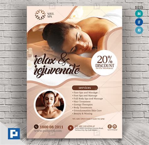 spa  wellness services flyer psdpixel