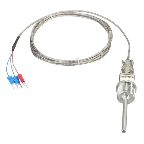 pt rtd temperature   degrees celsius  stainless steel sensor probe  npt