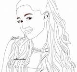 Ariana Grande Outline sketch template